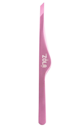 ZOLA Пінцет скошений професійний для брів LIGHT PINK