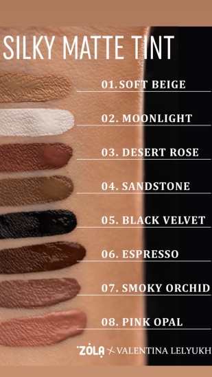 ZOLA x Valentina Lelyukh Рідкі тіні для повік Silky Matte Tint 02 Moonlight - фото №2 