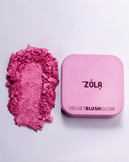 ZOLA Румяна Velvet Blush Glow 03 Прохолодна півонія Cool Peony - фото №2 