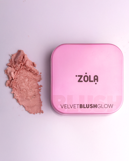 ZOLA Румяна Velvet Blush Glow 01 Кораловий Сон Dream Coral - фото №2 