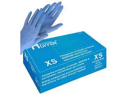 Рукавиці нітрилові HOFFEN сині розмір XS. Одноразова продукція - фото