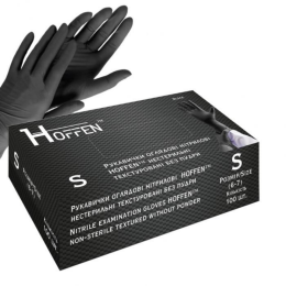 Рукавиці нітрілові HOFFEN чорні S.
