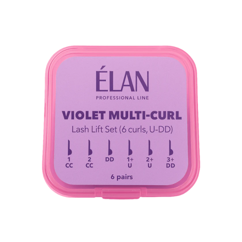Комплект силіконових валиків для ламінування VIOLET MULTI-CURL з вигинами U-DD Elan. - фото