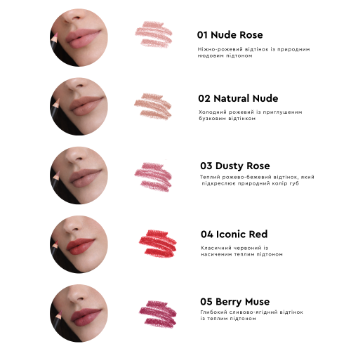 Олівець для губ Silk Touch Okis Brow 04 Iconic Red. - фото №2 