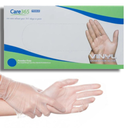 Вінілові рукавиці Care 365 Premium, М, прозорі, 100 шт.