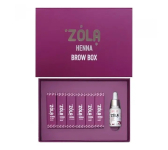 ZOLA Хна для брів набір (Henna Box) 6 шт по 5 гр + олійка для догляду. - фото