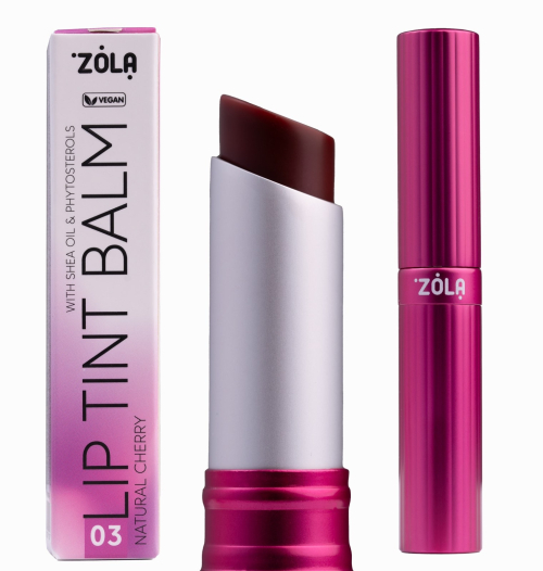 ZOLA Відтінковий бальзам для губ Lip Tint Balm  (03 Cherry Natural). - фото