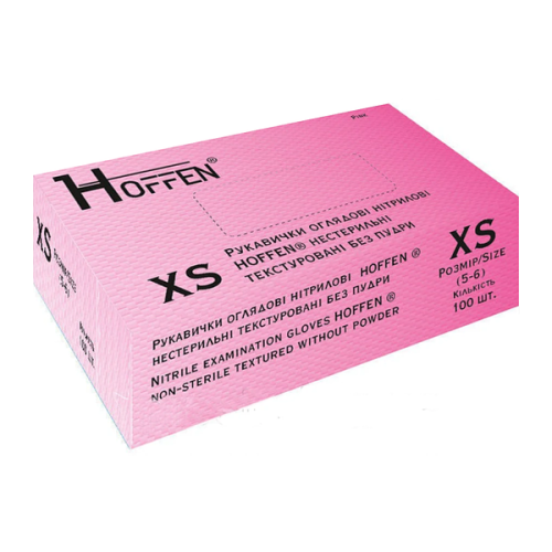 Нітрилові рукавиці HOFFEN рожеві розмір XS. Одноразова продукція - фото