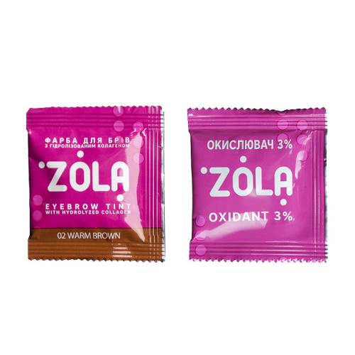 ZOLA 02 Warm brown Фарба для брів в саше+окисник 5ml. - фото