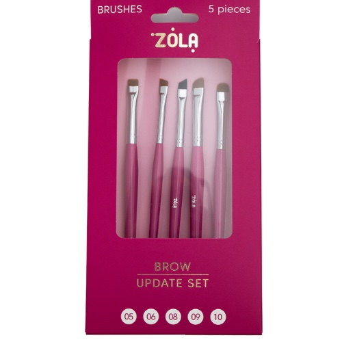 ZOLA Набір пензлів для брів  Brow Update Set (5 шт) 5.6.8.9.10. - фото