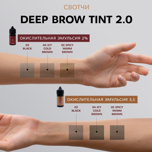 Фарба для брів «Deep Brow Tint 2.0» 03 black Elan (20 мл) -  №2 